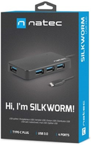 USB-хаб Natec Silkworm 4x USB 3.0 Black (NHU-1343) - зображення 3