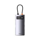 USB-хаб Baseus Metal Gleam Series 4-in-1 Multifunctional Type-C HUB Docking Station Gray （Type-C to USB3.0*3+RJ45*1） (WKWG070113)