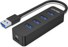 USB-хаб Unitek uHUB Q4 4 Ports Powered USB 3.0 Hub with USB-C Power Port (H1117A) - зображення 1