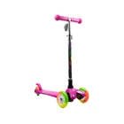 Самокат детский трехколесный iTrike Mini BB 3-013-4-A-P со светящимися колесами ПУ, Розовый