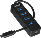 USB-хаб Unitek uHUB Q4 4 Ports Powered USB-C Hub with USB-C Power Port (H1117B) - зображення 1