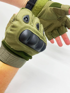 Перчатки тактические беспалые короткие велоперчатки мотоперчатки р. L олива - изображение 3