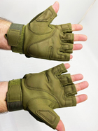 Перчатки тактические беспалые короткие велоперчатки мотоперчатки р. L олива - изображение 5