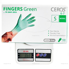 Нітрилові рукавички Ceros, щільність 3.5 г. - Green — Зелені (100 шт.) S (6-7) - зображення 2