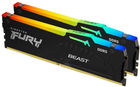 Оперативна пам'ять Kingston Fury DDR5-6000 16384MB PC5-48000 (Kit of 2x8192) Beast RGB Black (KF560C36BBEAK2-16) - зображення 1