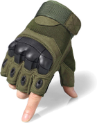 Перчатки тактические короткопалые с защитой костяшек Зевс UAD Олива M - изображение 2