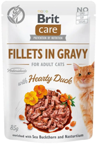 Влажный корм для кошек Brit Care Fillets in Gravy Hearty Duck с филе утки в соусе 85 г