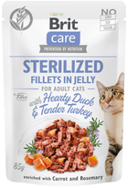 Влажный корм для кошек Brit Care Adult Sterilized Hearty Duck & Tender Turkey с уткой и индейкой 85 г