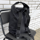 Тактичний рюкзак-баул 25 літрів Чорний Oxford 600D Flat MELGO вологозахисний речовий мішок - зображення 3