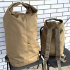 Сумка дорожная тактическая, туристический рюкзак 45 л Койот MELGO влагозащитный вещевой мешок - изображение 3