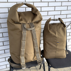 Сумка дорожная тактическая, туристический рюкзак 45 л Койот MELGO влагозащитный вещевой мешок - изображение 4