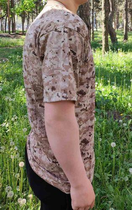 Тактическая футболка Flas; L/48-50; 100% Хлопок. Пиксель Desert. Армейская футболка. - изображение 8