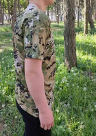Тактическая футболка Flas; S/44-46; 100% Хлопок. Пиксель Multicam. Армейская футболка. - изображение 8