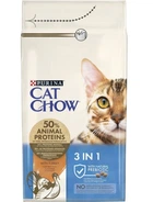 Сухой корм для кошек Purina Cat Chow Feline 3-in-1 с формулой тройного действия с индейкой