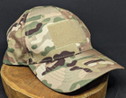 Тактична військова бейсболка BexShop кепка з липучкою під шеврон бейсболка камуфляжна Мультикам - зображення 4