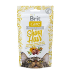 Функциональное лакомство с лососем для красивой кожи и шерсти у взрослых кошек Brit Care Cat Functional Snack Shiny Hair 50 г (8595602521388)