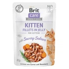 Влажный корм для котят Brit Care Fillets in Jelly Savory Salmon Kitten в желе с лососем 85 г