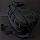 Прочная тактическая сумка через плечо военная однолямочная из ткани SILVER KNIGHT Черная (115) - изображение 3