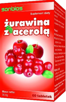 Żurawina z acerolą Sanbios 60 tabletek (SB352)