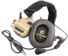 Активні навушники з гарнітурою Earmor M32 Coyote TAN + Premium кріплення на шолом (150223) - зображення 4