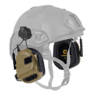 Навушники Активні для стрільби на шолом Earmor M31H Койот Brown + Premium кріплення (12774kr) - зображення 2