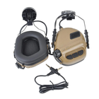 Навушники Активні для стрільби на шолом Earmor M31H Койот Brown + Premium кріплення (12774kr) - зображення 6