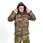 Тактична куртка SOFT SHELL мультикам водонепроникна М - зображення 3