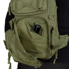 Тактичний однолямковий рюкзакз Camotec прихованим відділенням для зброї TCB Olive - зображення 8