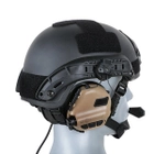 Активні навушники для стрільби з мікрофоном на шолом Opsmen Earmor M32H Койот Brown (150280) - зображення 7