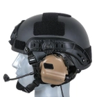 Активні навушники для стрільби з мікрофоном на шолом Opsmen Earmor M32H Койот Brown (150280) - зображення 8