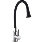 Смеситель для кухни с гибким изливом Globus Lux Alpen SBT1-203SA-B01 однорычажный, нержавейка, черный