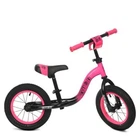 Беговел PROFI KIDS 12 д. резиновые надувные колёса Черный с розовым