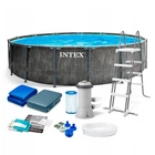 Каркасный бассейн Intex 26744 фильтр-насос, тент, лестница, подстилка 549х122 см Объем 24310 л