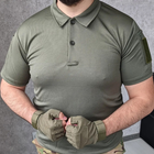Футболка чоловіча поло з коротким рукавом тактична для військових, Хакі S - зображення 5