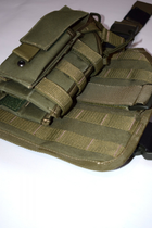 Кобура для пистолета универсальная с подсумком для магазина, с платформой на бедро, система Molle, Олива (комплект) - изображение 8