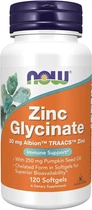 Гліцинат цинку Now Foods, Zinc Glycinate 30 мг, 120 капсул