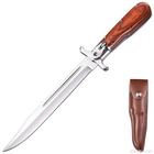 Нож складной с Удлиненным лезвием 440С сталь, кожаный чехольчик - изображение 10