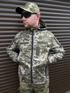 Тактическая куртка летняя soft shell пиксель Premium, Куртка пиксель, Куртка софтшелл ВСУ пиксель 46р. - изображение 4