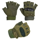 Тактические беспалые перчатки митенки, Зеленый / L - изображение 8