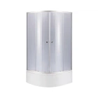 Душова кабіна Lidz Latwa SC80x80.SAT.HIGH.GR полукругла, скло тон. 4 мм + Душовий піддон KAPIELKA ST80x80x41, з панеллю