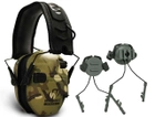 Комплект Активні навушники Walker's Razor Slim Multicam + кріплення на шолом Олива - зображення 1