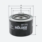 Масляний фільтр MOLDER аналог WL 7168/OC384/W9142 (OF274)