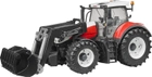 Zabawka Bruder Steyr 6300 Terrus Traktor z ładowaczem czerwono-biały M1:16 (03181) - obraz 1