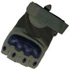 Перчатки тактические без пальцев с защитой (р. XL), олива - изображение 1