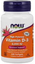 Witamina D3 Now Foods Vitamin D-3 2000 IU 240 kapsułek (733739003775)