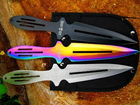 Ножі метальні 3 в 1 комплект із трьох кольорів F027 - зображення 7