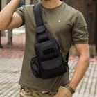 Чоловіча тактична сумка рюкзак METR+ армійська барсетка бананка на одній лямці USB вихід 33х18х10 см - зображення 1
