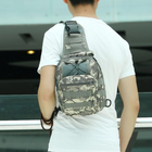 Мужская сумка рюкзак на одной лямке METR+ барсетка 28х18х13 см Пиксель - изображение 5