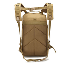 Тактичний похідний рюкзак Military військовий водовідштовхуючий рюкзак 25 л 45х24х22 см Койот - зображення 6