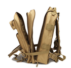 Тактичний похідний рюкзак Military військовий водовідштовхуючий рюкзак 25 л 45х24х22 см Койот - зображення 7
